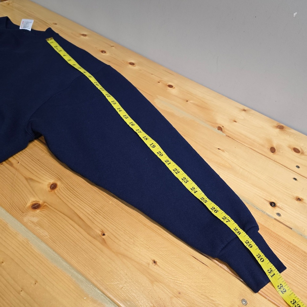 Vintage Fruit of the Loom Atlantic Sweatshirt Mens XL Navy Embroidered 90s - Picture 7 of 9